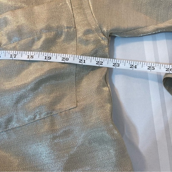 𝅺Ellen Tracy Gray Linen Blend Button Front Relaxed Tunic Size 8 - Picture 10 of 13